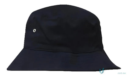 Black double pique mesh bucket hat for trendy summer look