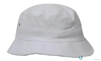 White Double Pique Mesh Bucket Hat for sun protection and casual style