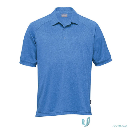 Blue short-sleeved polo shirt from Dri Gear Melange Polo collection for uniforms
