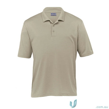 Men’s beige DriGear Ottoman Lite Polo with short sleeves and three-button placket