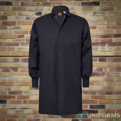 Dark blue food industry dustcoat with internal pocket for a professional look