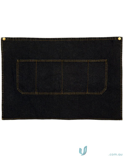 East Village Half denim apron with large pocket and brass grommets AP08 M3001