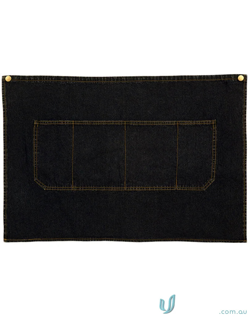 East Village Half denim apron with large pocket and brass grommets AP08 M3001