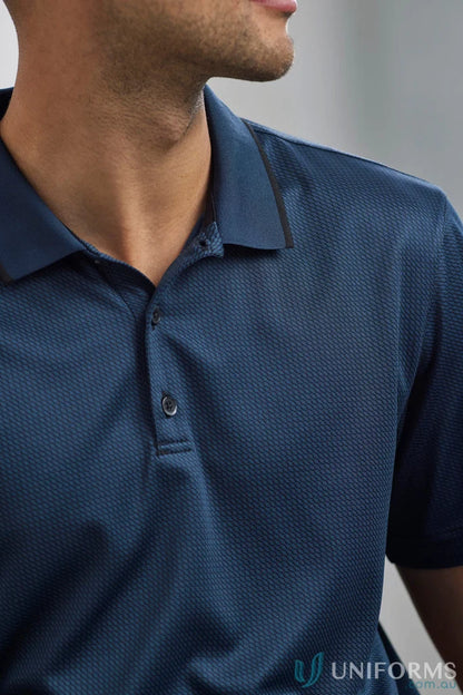 Echo Polo navy blue workwear uniforms made with recycled polyester for durability