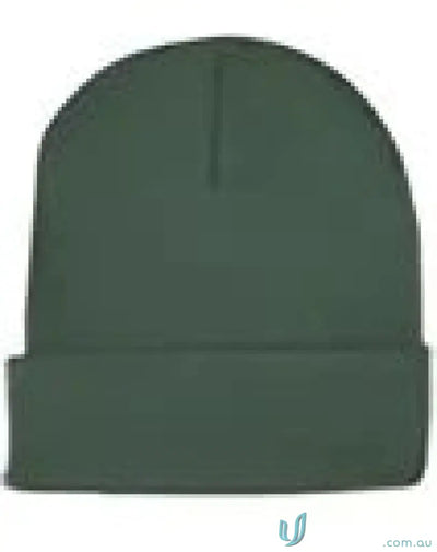 Dark green Eco Roll Rpet Knit Beanie made from certified recycled pet for eco-friendly style