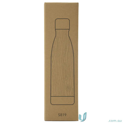 EcoGrain 500ml Classic Bottle with Water Bottle Illustration in Woodgrain Finish