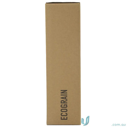 Brown cardboard box packaging for Ecograin 500ml Classic Bottle with woodgrain finish