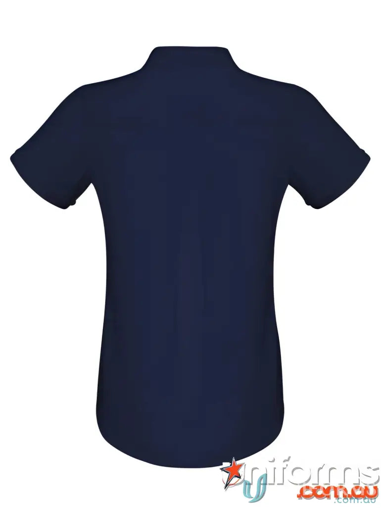 Navy blue polo shirt perfect for workwear and uniforms from EILBECK Ladies SS Blouse