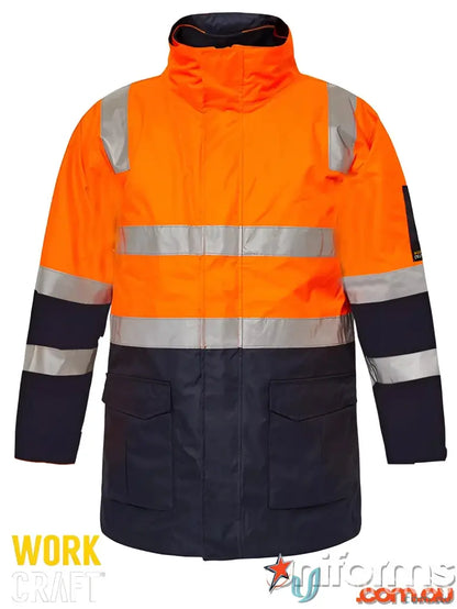 Orange and navy EILBECK Reflective Jacket, perfect for 100% visible workwear and uniforms
