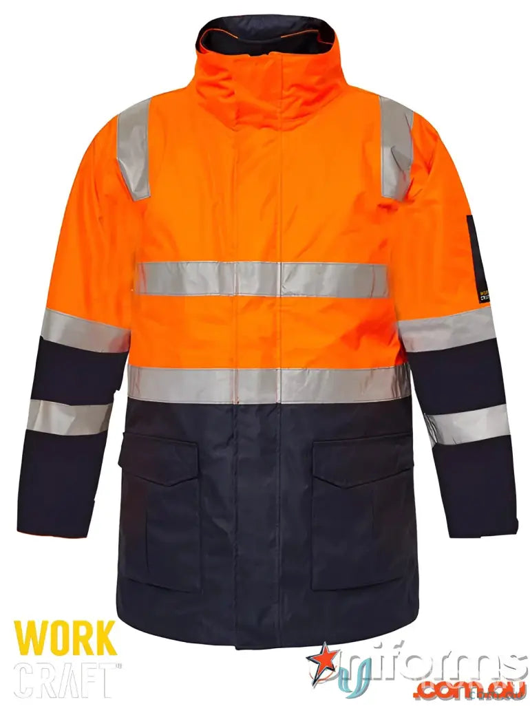 Orange and navy EILBECK Reflective Jacket, perfect for 100% visible workwear and uniforms