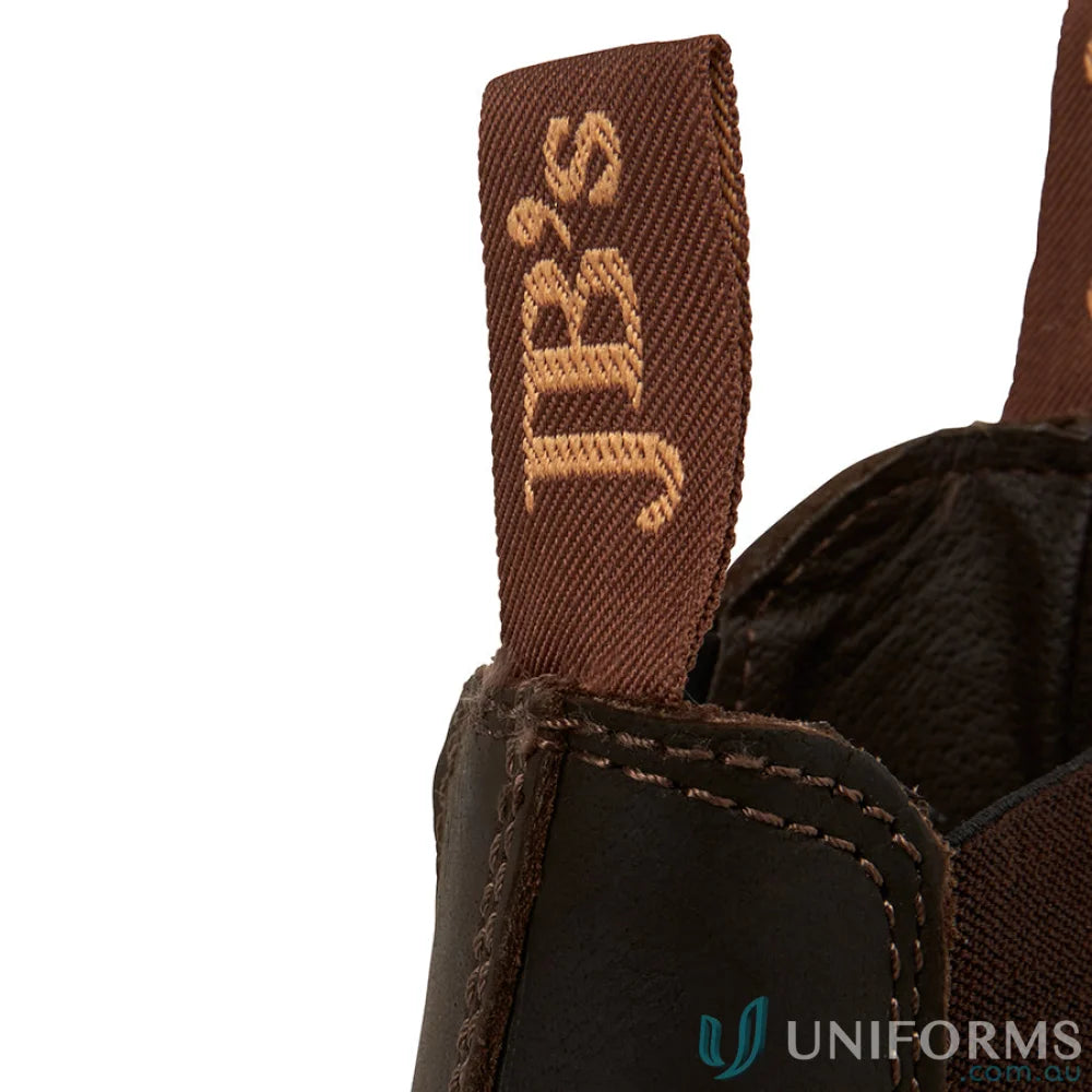 Brown leather boot detail with durable sole for workwear and uniforms in the CLARET Safety Boot