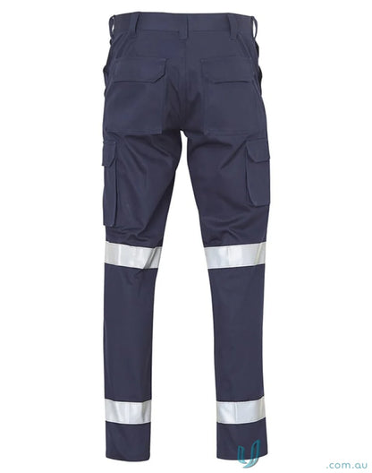 Navy blue work pants with reflective stripes from Eldarin 3M Taped Drill STOUT Pants