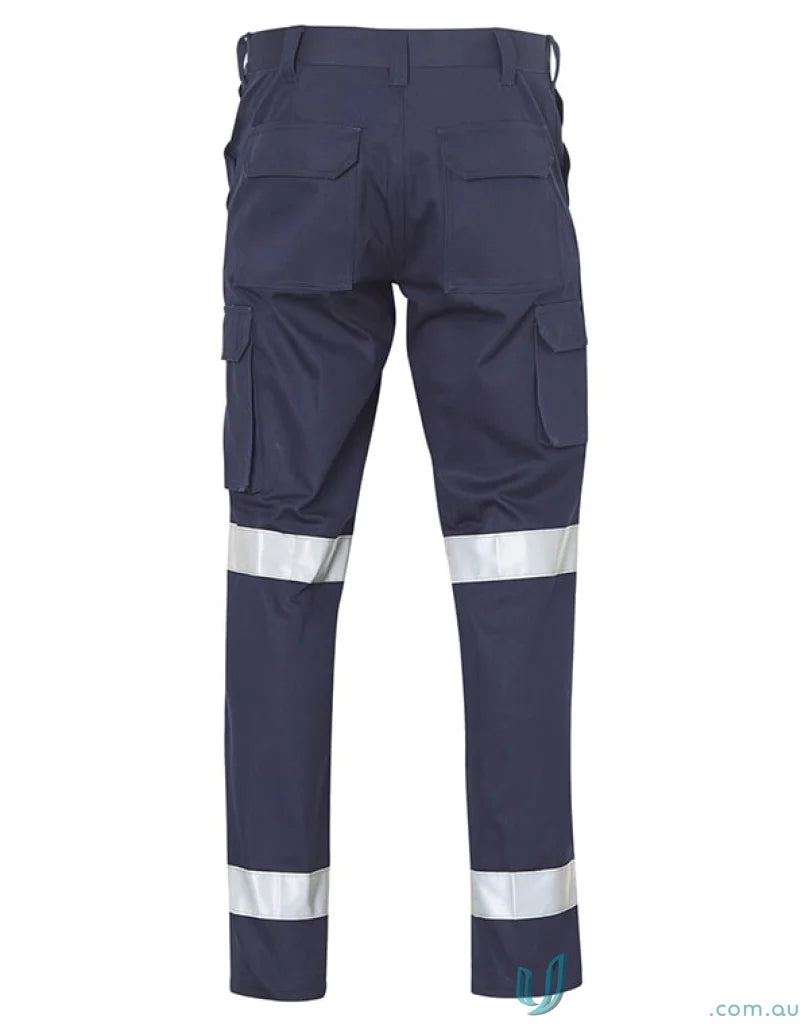 Navy blue work pants with reflective stripes from Eldarin 3M Taped Drill STOUT Pants