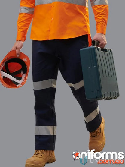 Eldarin 3M Taped Drill STOUT Pants with reflective stripes for workwear or work uniforms