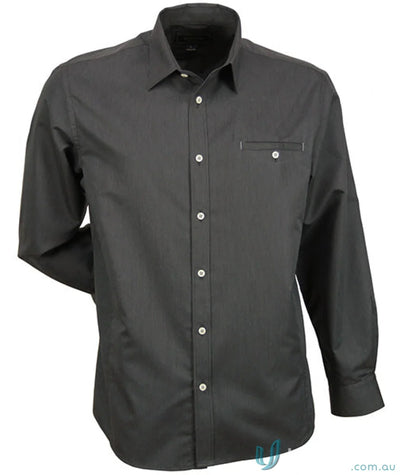 Dark gray mens long sleeve Empire LS Shirt, perfect for work uniforms