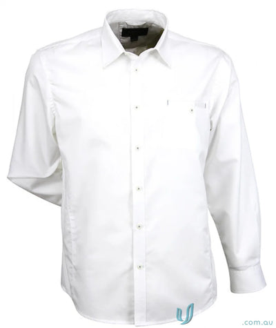 White mens long sleeve Empire LS Shirt perfect for work uniforms and stylish looks