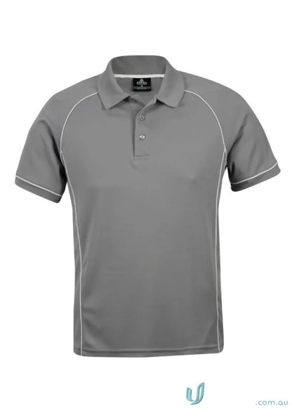 Gray Endeavour Polo shirt with white trim perfect for uniforms and workwear
