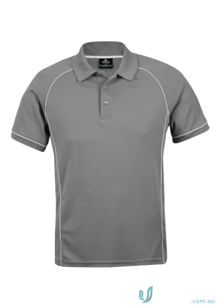 Gray Endeavour Polo shirt with white trim perfect for uniforms and workwear