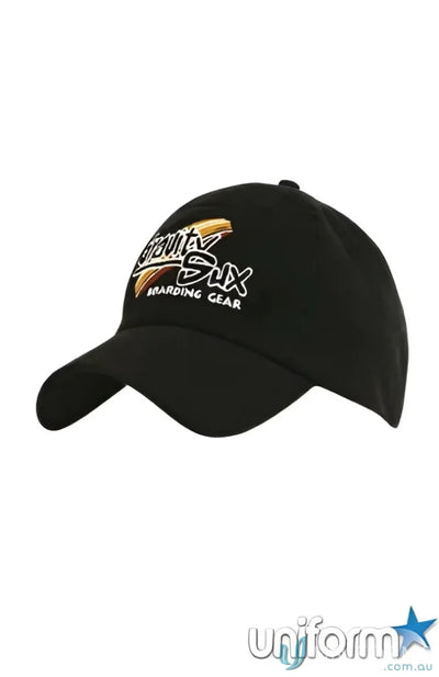 Black fitted cap from Enzyme Washed Fitted Cap, stylish workwear and uniforms accessory