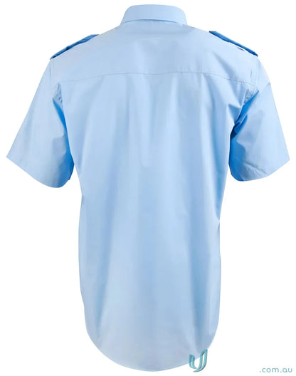 Light blue Winning Spirit Epaulette SS Shirt with pleated pockets and epaulette short sleeve design