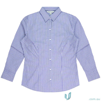 Blue and white checkered tonal button-down shirt from Epsom Lady Workwear collection