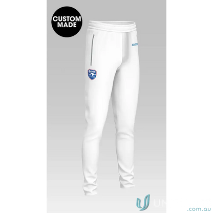 ERCC Seniors White Cotton Polyester Blend Custom Made Cricket Pants for Adults