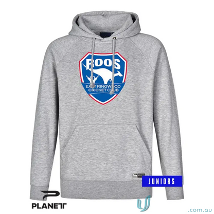 ERCC Junior Grey Hoodie for active kids with kangaroo logo casual sweatshirt