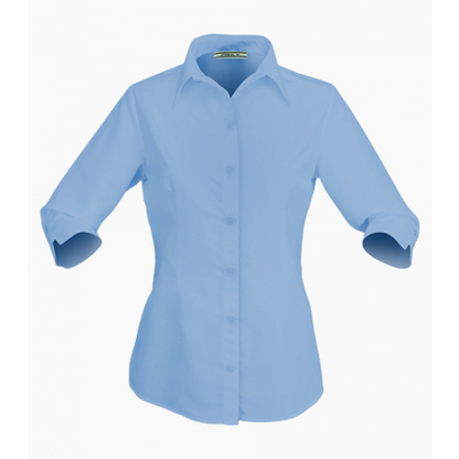 Essential Ladies' 3/4 Sleeve Eco-Friendly Cotton Blend Shirt with UPF 50+