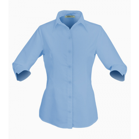 Essential Ladies' 3/4 Sleeve Eco-Friendly Cotton Blend Shirt with UPF 50+