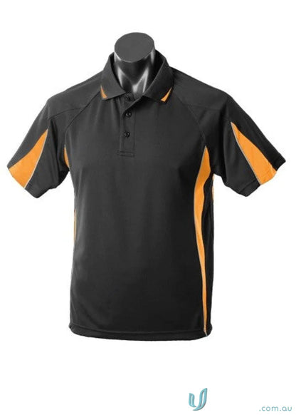 Black and orange Eureka Polo shirt perfect for work uniforms and casual uniforms