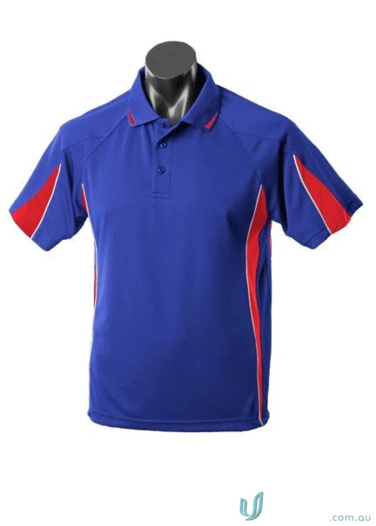 Blue and red Eureka Polo shirt ideal for uniforms and workwear casual style