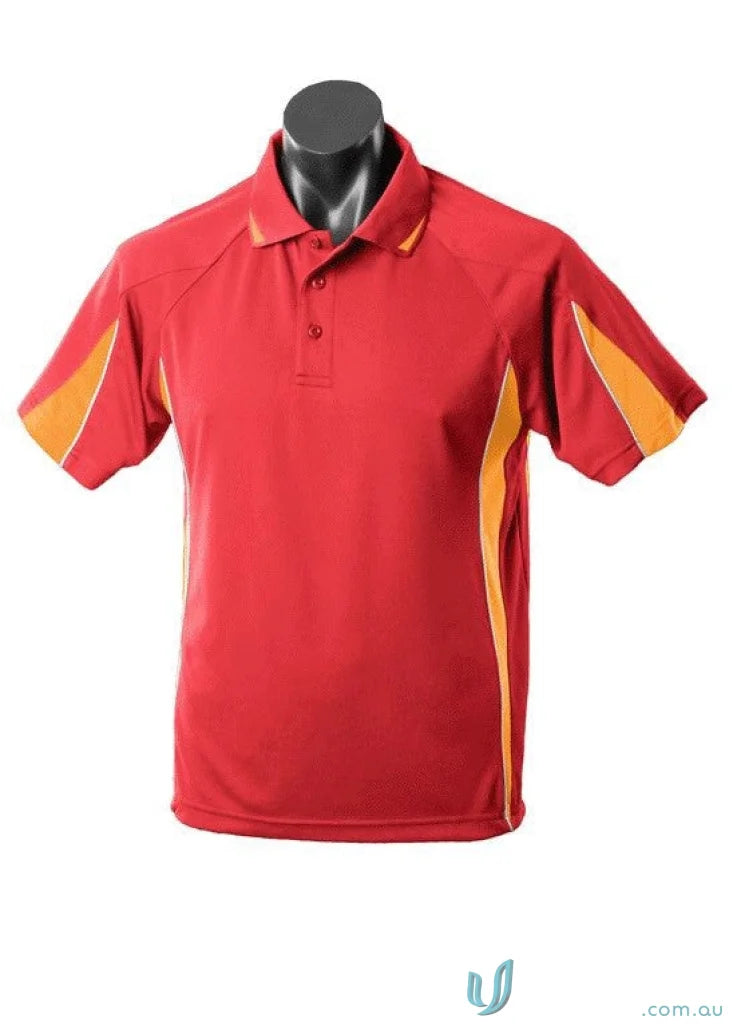 Red and orange Eureka Polo perfect for cool work uniforms or casual uniforms