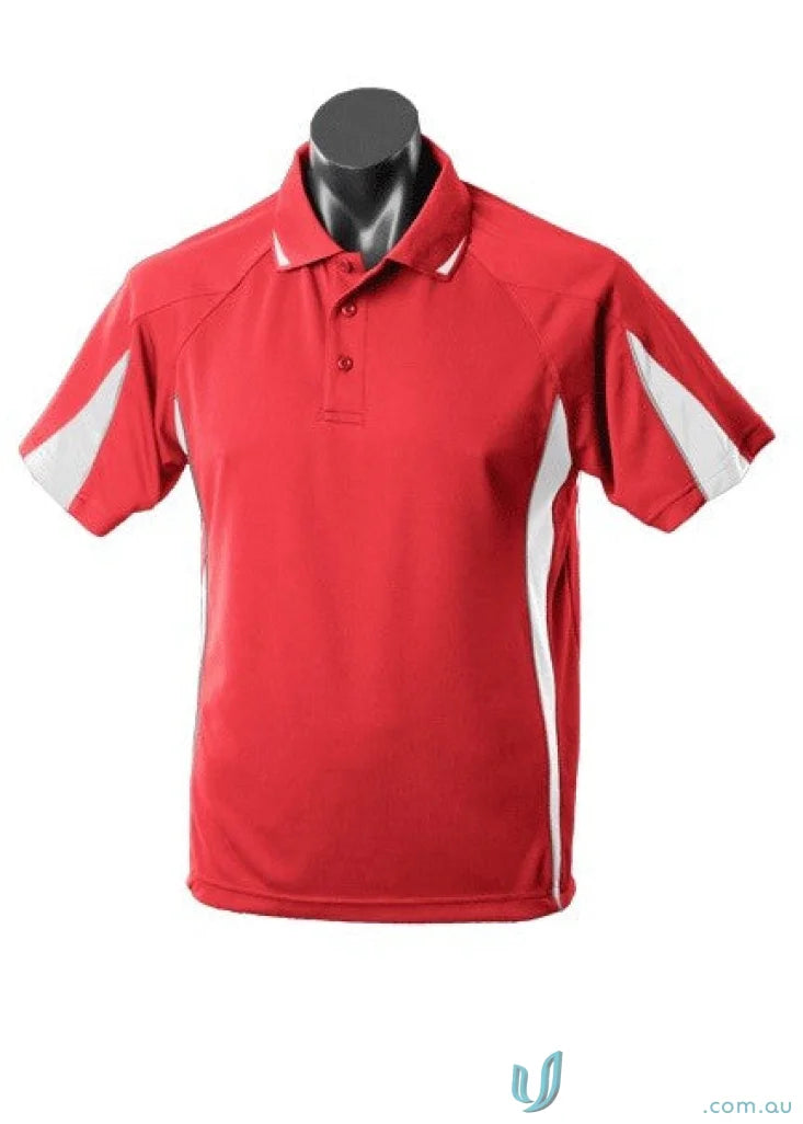 Red and white Eureka Polo shirt ideal for uniforms and workwear style