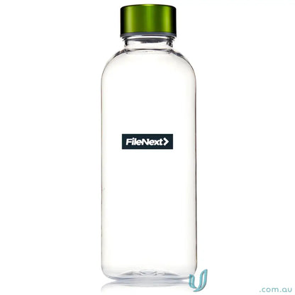 Clear Everton 600ml Tritan water bottle with green lid showcasing BPA free tritan water bottle style