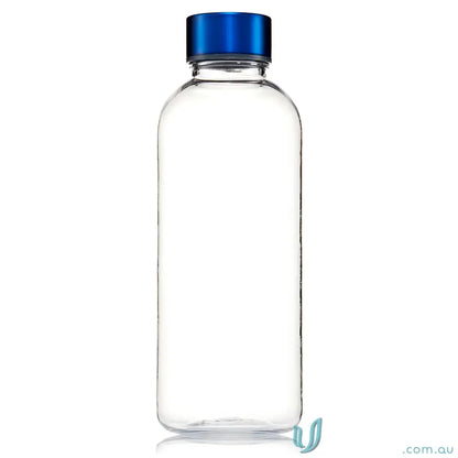 Clear Everton 600ml Tritan water bottle with blue cap, BPA free tritan water bottle