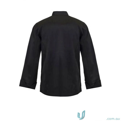 Black martial arts uniform jacket with press studs for executive chef stay cool style