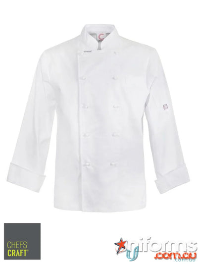 WorkCraft CJ051 Executive Iightweight LS Chef Jacket in White
