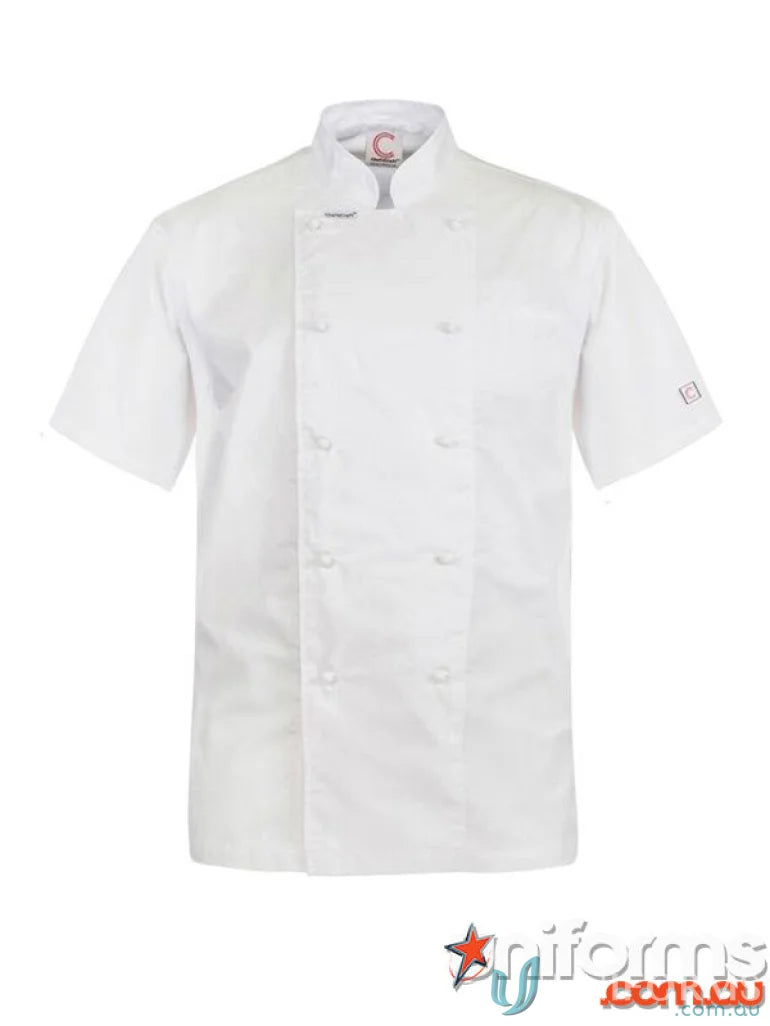 White short-sleeved Executive Lightweight SS Chef Jacket for a professional look and stay cool