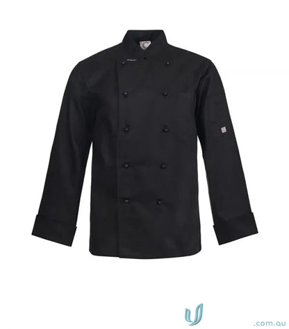 Black chef’s jacket CJ048 from Workcraft Executive Lightweight LS Chef Jacket collection