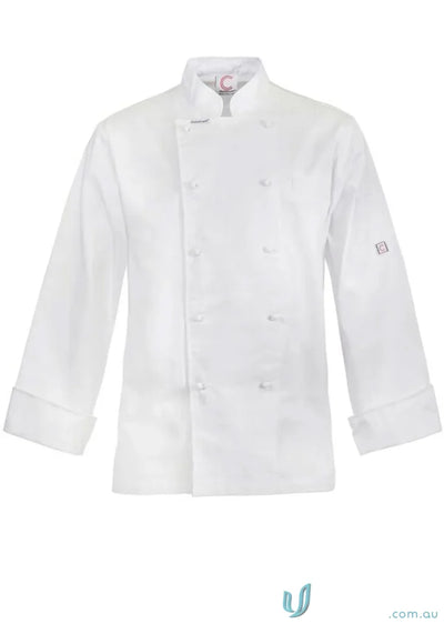 WorkCraft CJ048 Executive LS Chef Jacket in White front product image