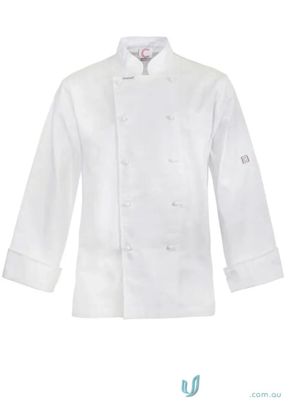 White chef jacket CJ048 from Workcraft Executive Lightweight LS Chef Jacket line
