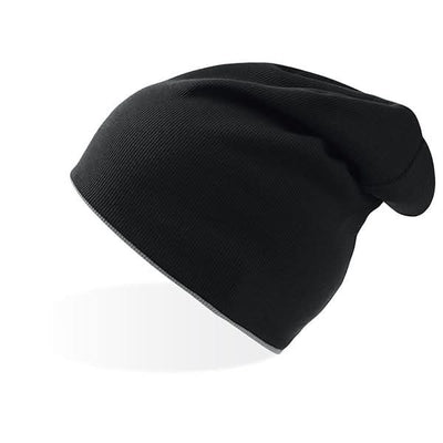 Black knit beanie hat from Extreme Beanie, perfect for your marketing info sheet or product listing