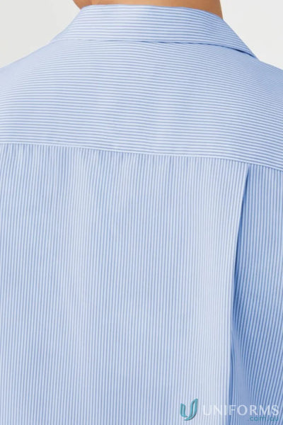 Ezylin Dual Pocket Stripe Shirt mens workwear with light blue and white stripes