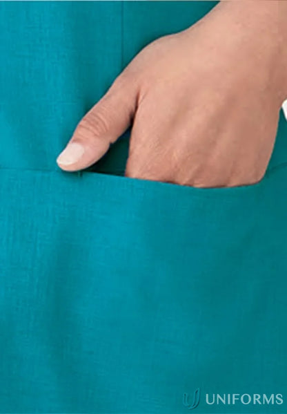 Teal Ezylin Tunic made of breathable polyester, perfect for workwear and uniforms