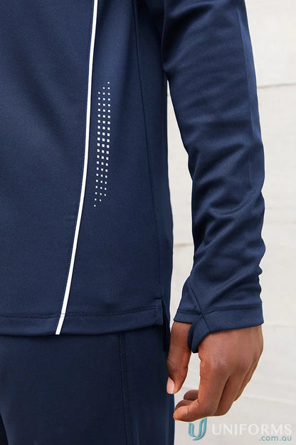 Navy Biz Collection Unisex SW225M Fairway Mid Layer Top with thumb holes