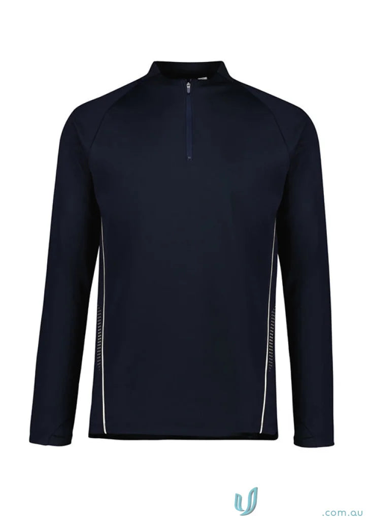 Navy blue long-sleeved athletic shirt from Biz Collection Unisex SW225M Unisex Balance Mid
