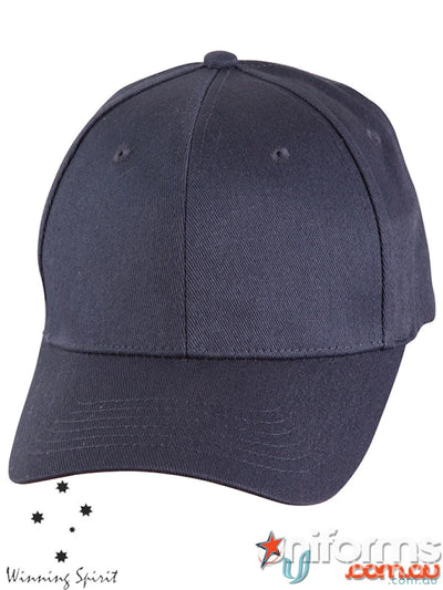 Navy blue fitted cotton cap made of heavy unbrushed cotton for a stylish look