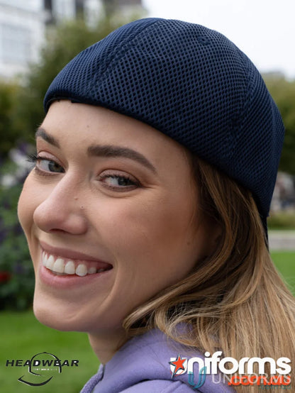 Navy blue mesh cap perfect for dream fit uniforms and workwear style