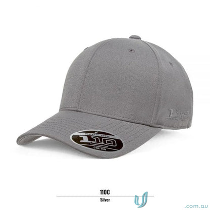 Silver baseball cap from Flexfit for cool, dry branding and all-day comfort