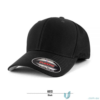 Black Flexfit cap from Flexfit Cool Dry line, perfect for uniforms and workwear